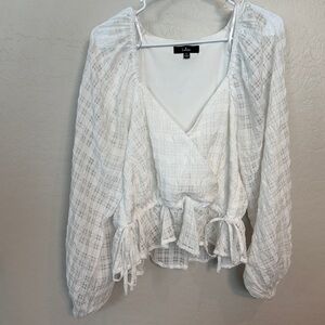 Lulus Flowy White Blouse